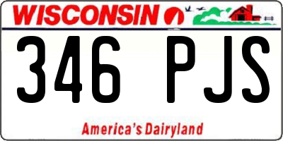 WI license plate 346PJS