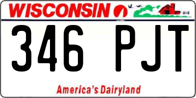 WI license plate 346PJT