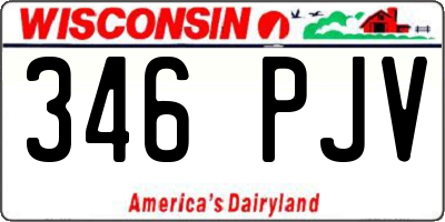 WI license plate 346PJV
