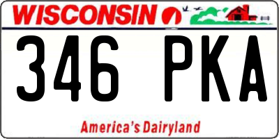 WI license plate 346PKA