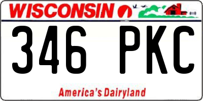 WI license plate 346PKC