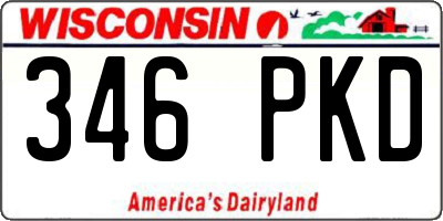 WI license plate 346PKD