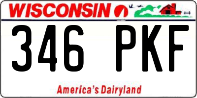 WI license plate 346PKF
