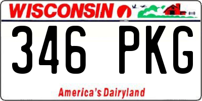 WI license plate 346PKG