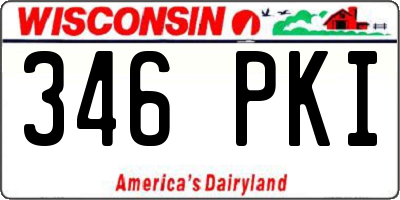 WI license plate 346PKI