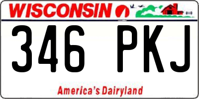 WI license plate 346PKJ