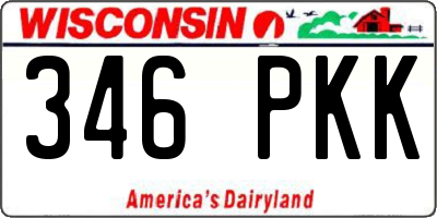 WI license plate 346PKK