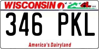 WI license plate 346PKL