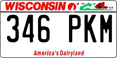 WI license plate 346PKM