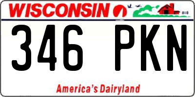 WI license plate 346PKN