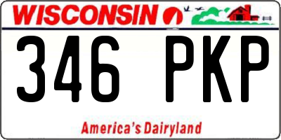 WI license plate 346PKP
