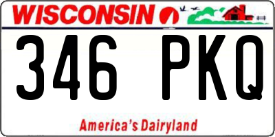 WI license plate 346PKQ
