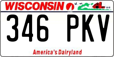 WI license plate 346PKV