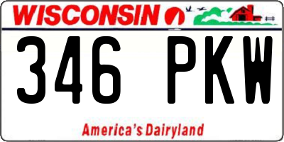 WI license plate 346PKW