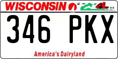 WI license plate 346PKX