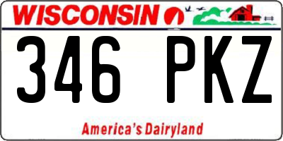 WI license plate 346PKZ