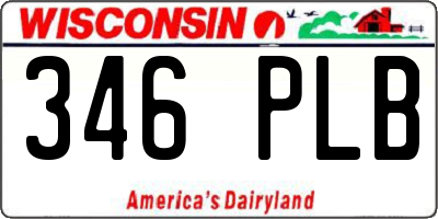 WI license plate 346PLB