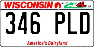 WI license plate 346PLD