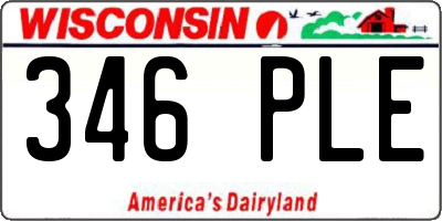WI license plate 346PLE