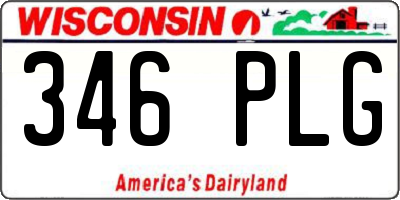 WI license plate 346PLG