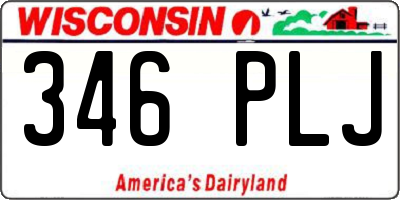 WI license plate 346PLJ