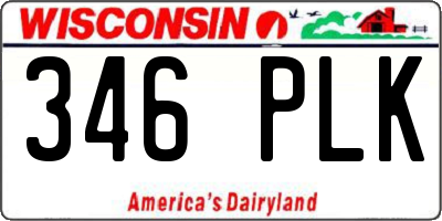 WI license plate 346PLK