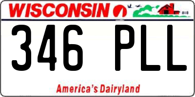 WI license plate 346PLL