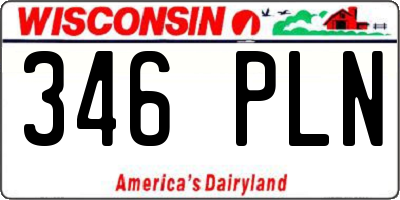 WI license plate 346PLN