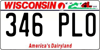 WI license plate 346PLO