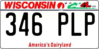 WI license plate 346PLP