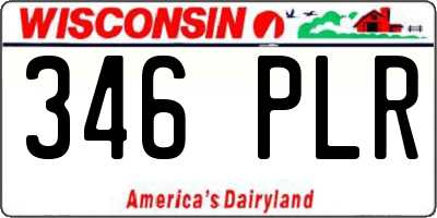 WI license plate 346PLR