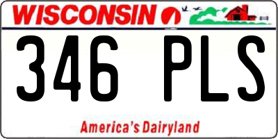 WI license plate 346PLS