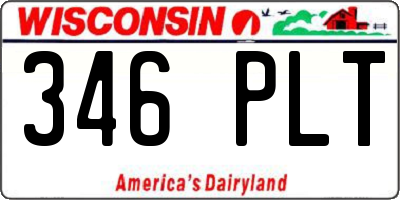 WI license plate 346PLT