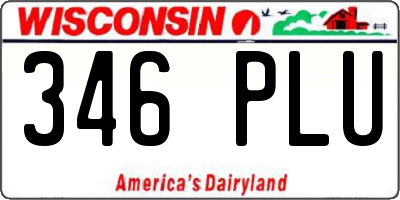 WI license plate 346PLU