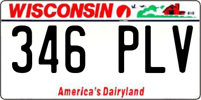 WI license plate 346PLV