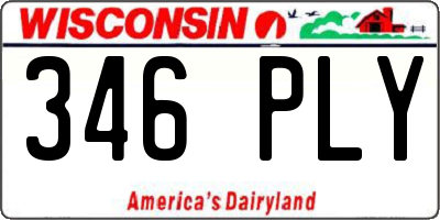 WI license plate 346PLY