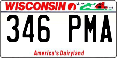 WI license plate 346PMA