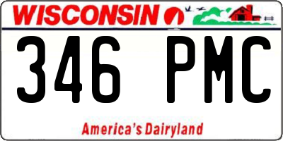 WI license plate 346PMC