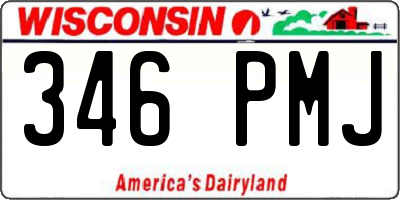 WI license plate 346PMJ