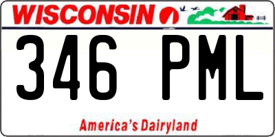 WI license plate 346PML