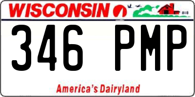 WI license plate 346PMP