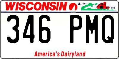 WI license plate 346PMQ