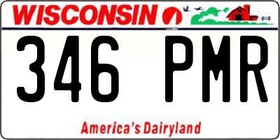 WI license plate 346PMR