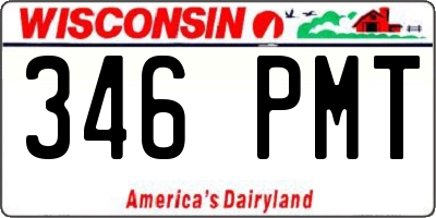 WI license plate 346PMT