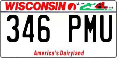 WI license plate 346PMU