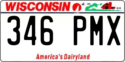 WI license plate 346PMX