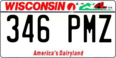 WI license plate 346PMZ