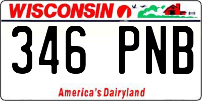 WI license plate 346PNB