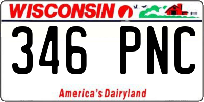 WI license plate 346PNC