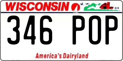 WI license plate 346POP